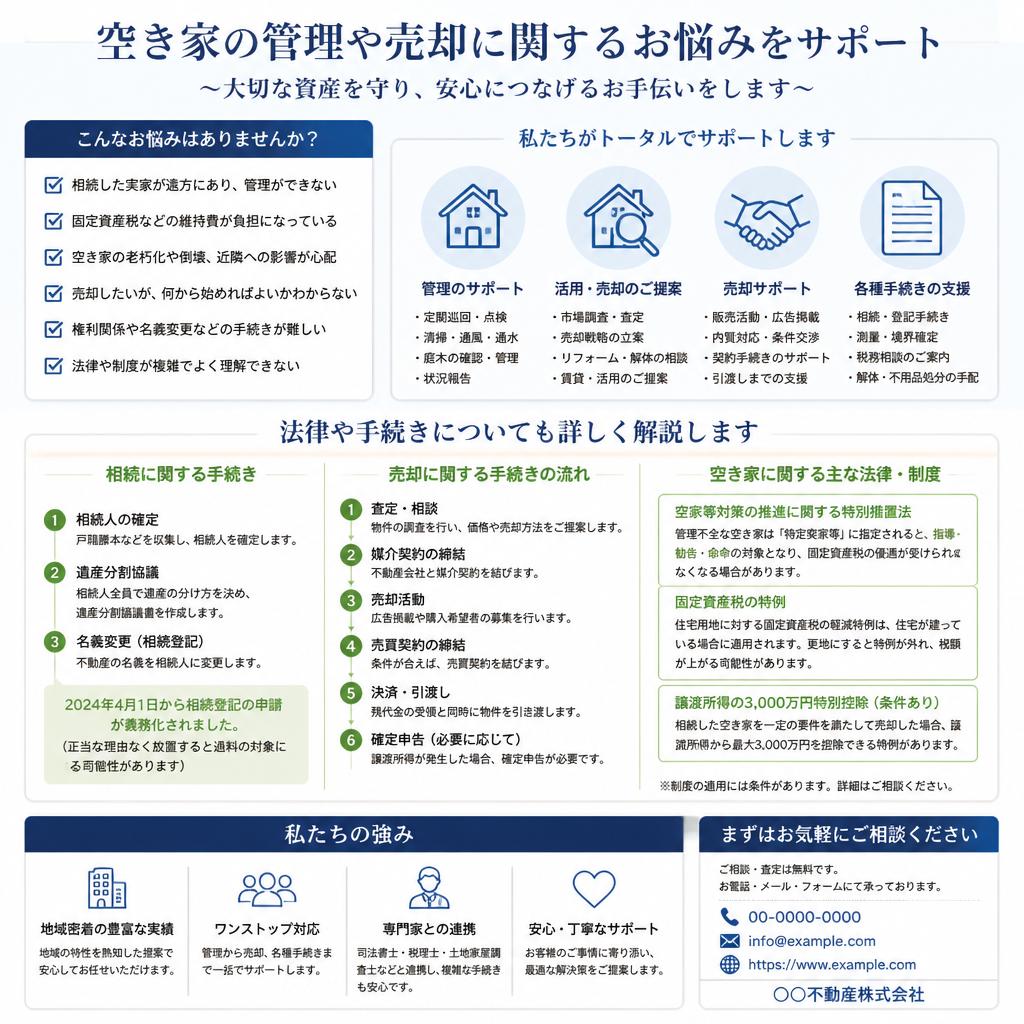 空き家問題を含む不安の解消