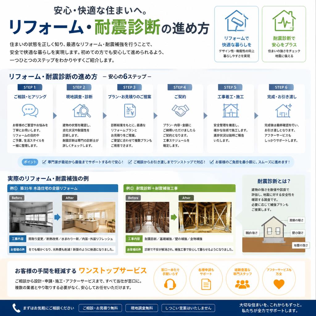リフォーム・耐震診断の流れ