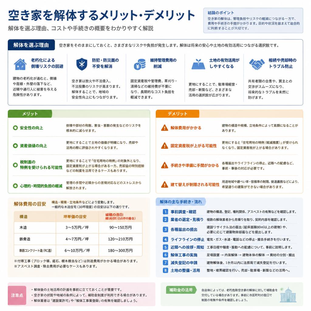 解体のメリットとデメリット