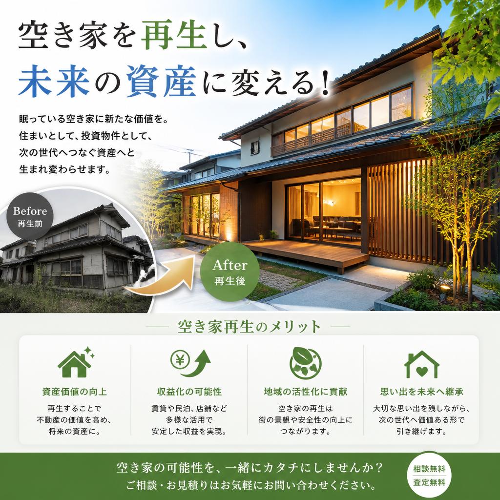 空き家を再生し、未来の資産に変える！
