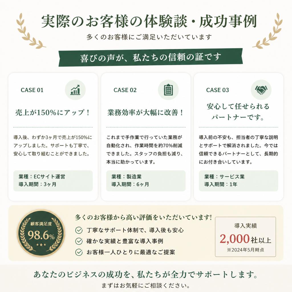 実績とお客様の声