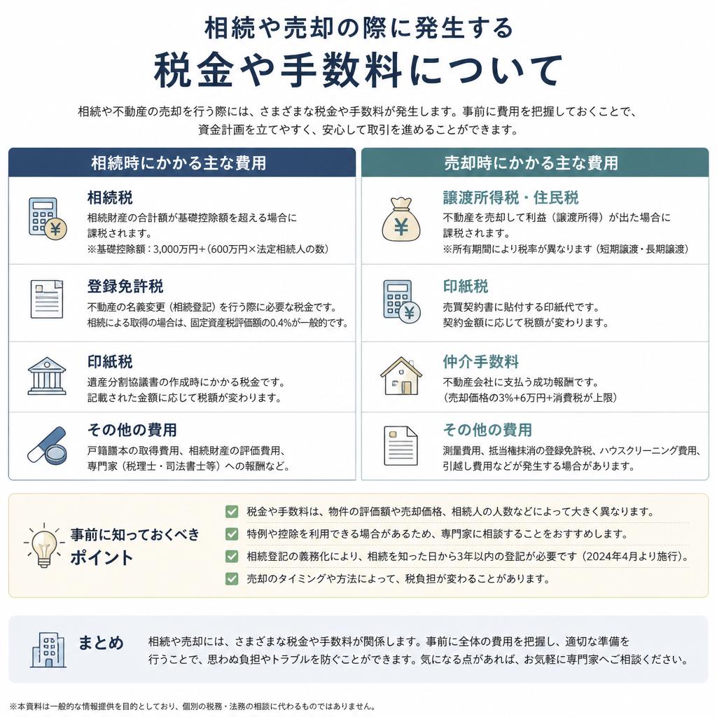 税金などの費用について