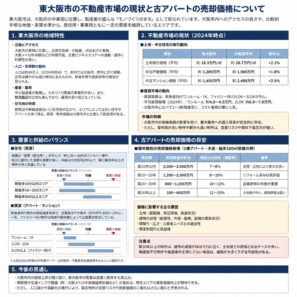 東大阪市の不動産市場について