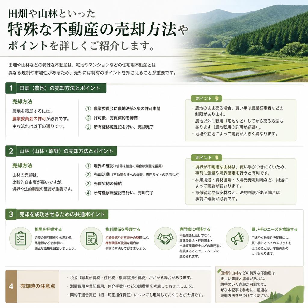 田畑や山林の売却方法