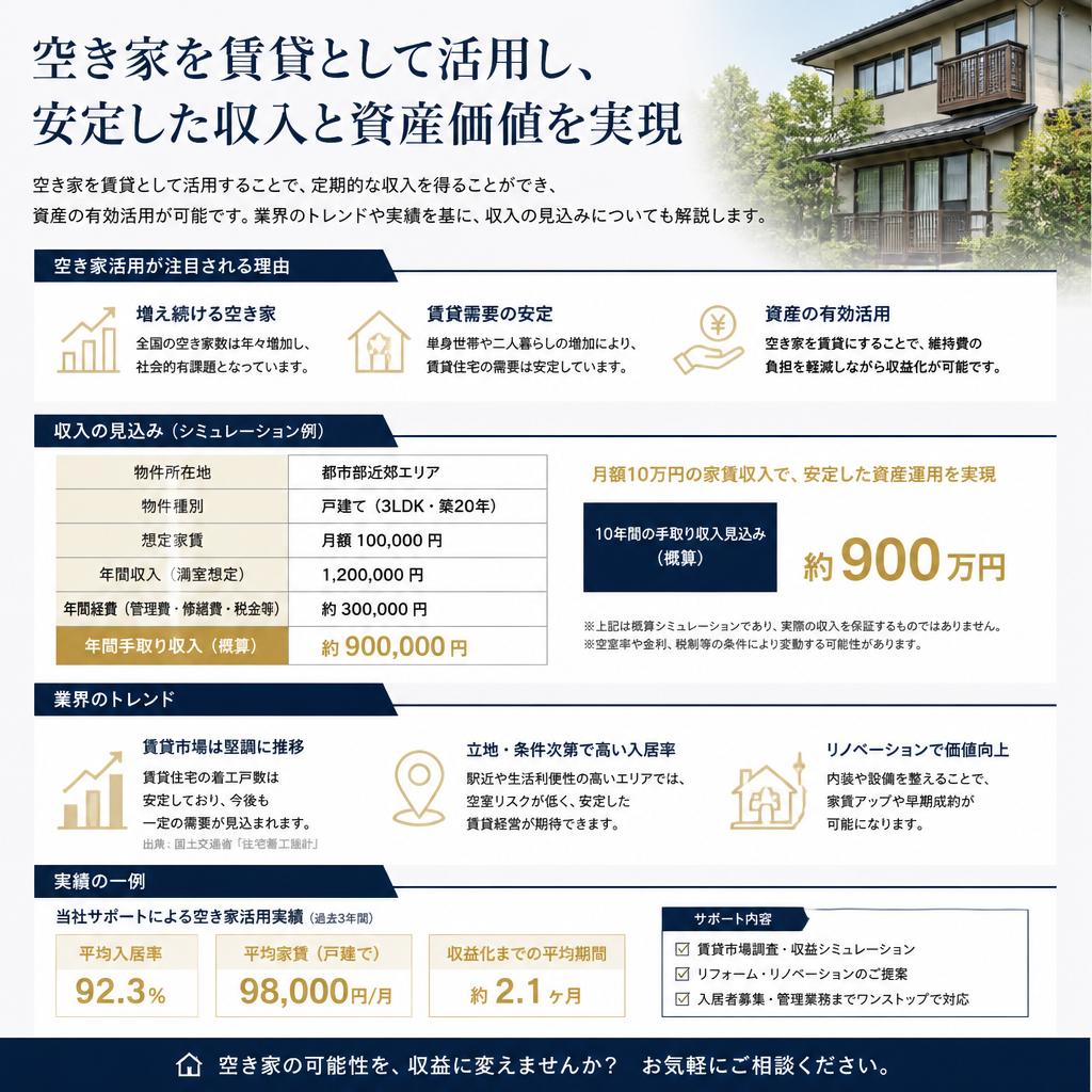 賃貸活用のメリットと家賃収入の魅力