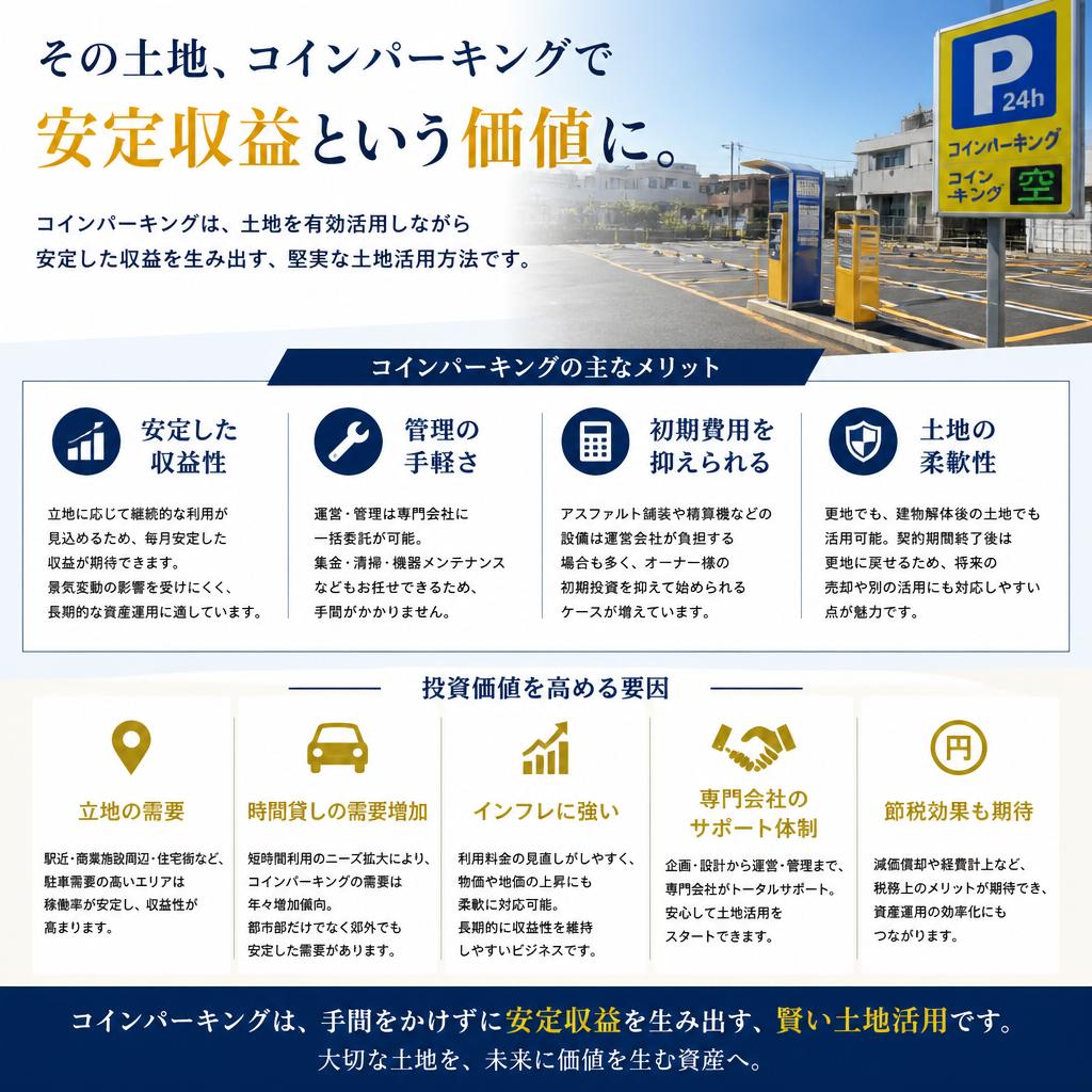 コインパーキングの土地活用メリット
