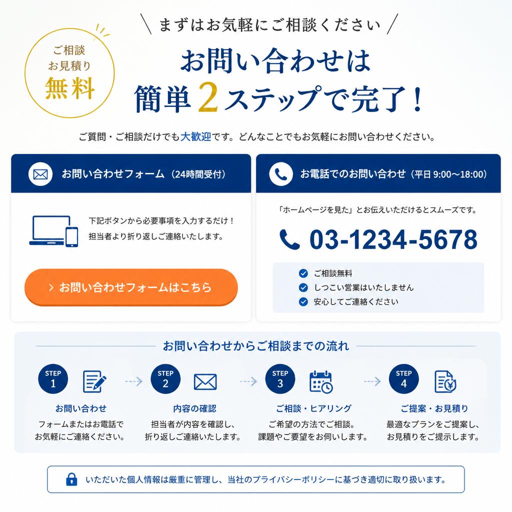 お気軽にお問い合わせを！