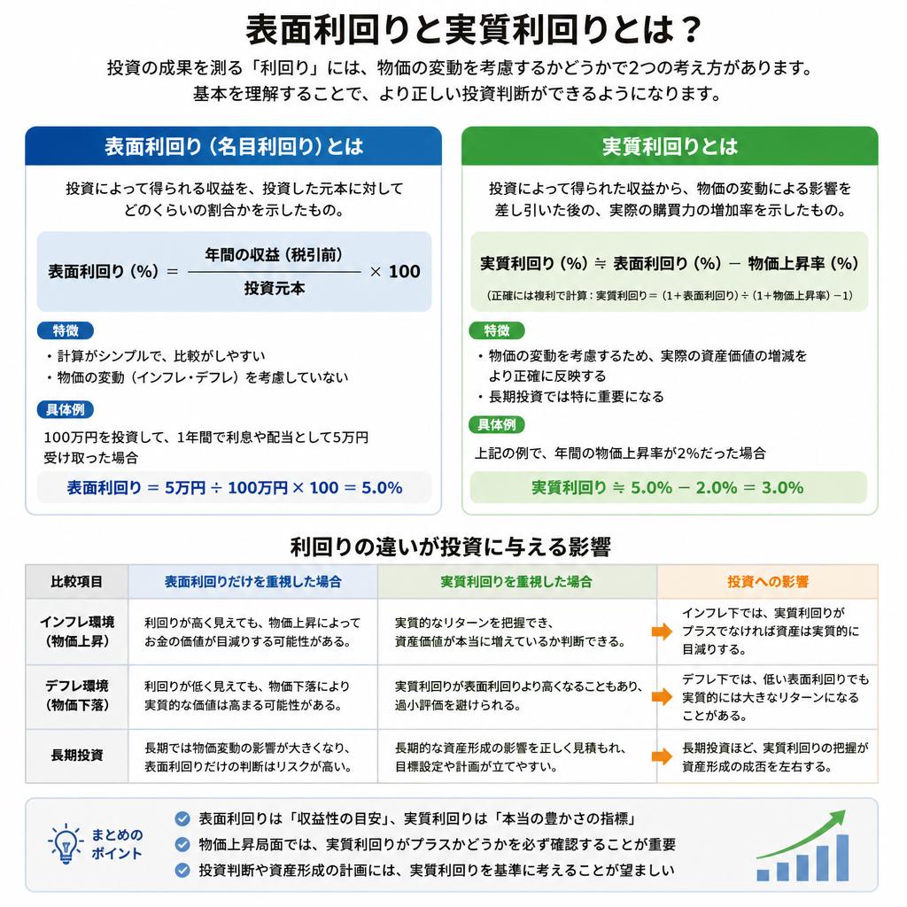 表面利回りと実質利回りの違い