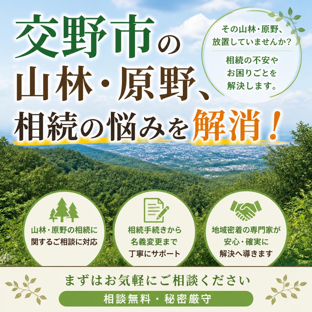 交野市の山林・原野、相続の悩みを解消！