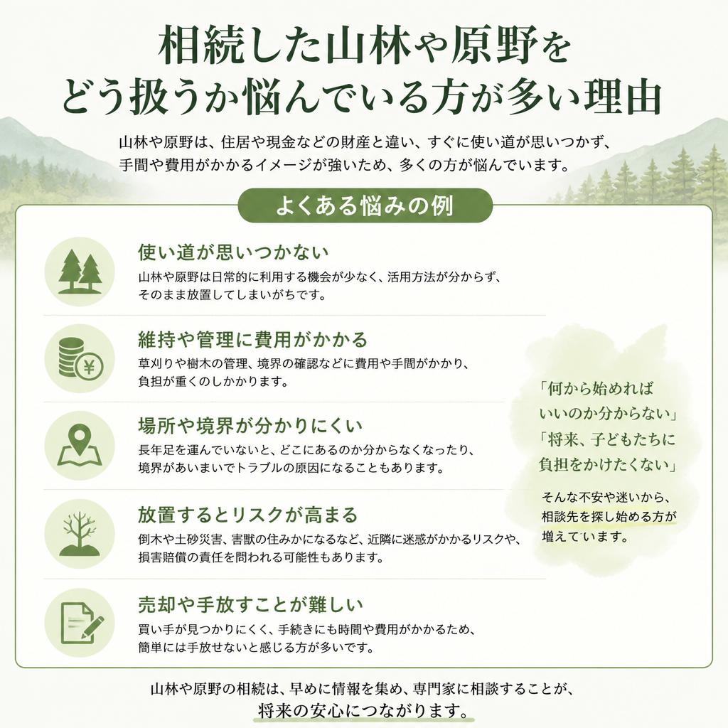 相続された山林・原野のお悩み