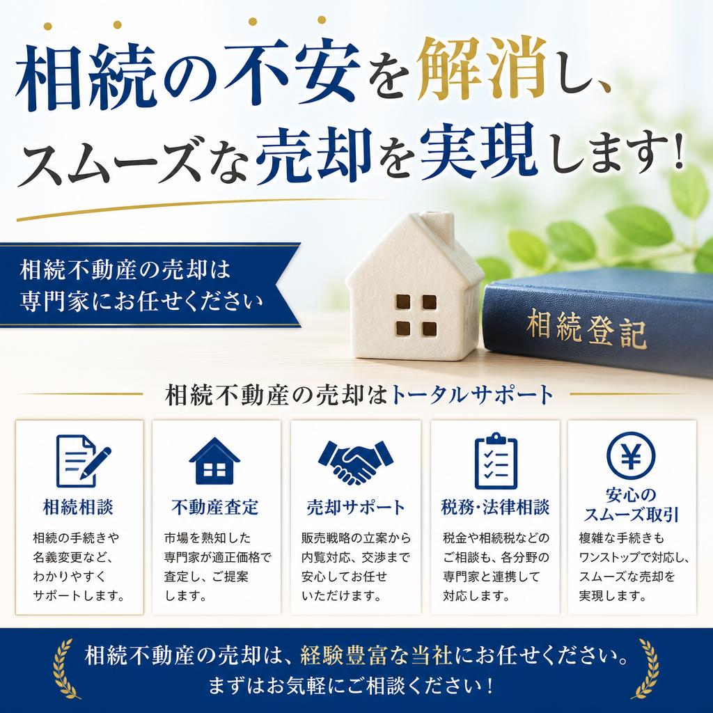 相続の不安を解消し、スムーズな売却を実現します！