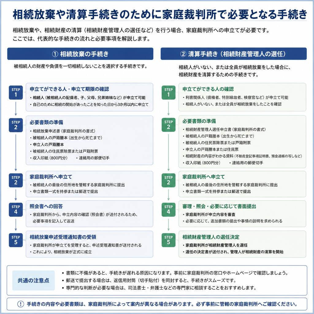 家庭裁判所での手続き