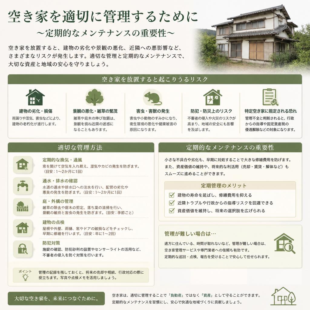 空き家の管理方法とメンテナンス