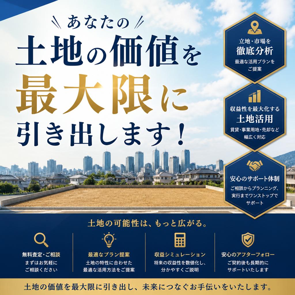 あなたの土地の価値を最大限に引き出します！
