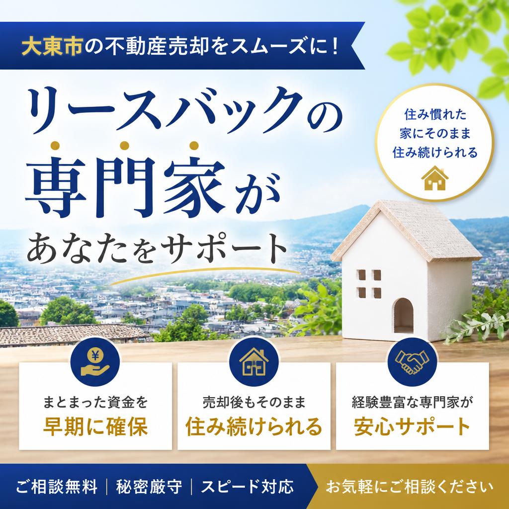 大東市の不動産売却をスムーズに！リースバックの専門家があなたをサポート