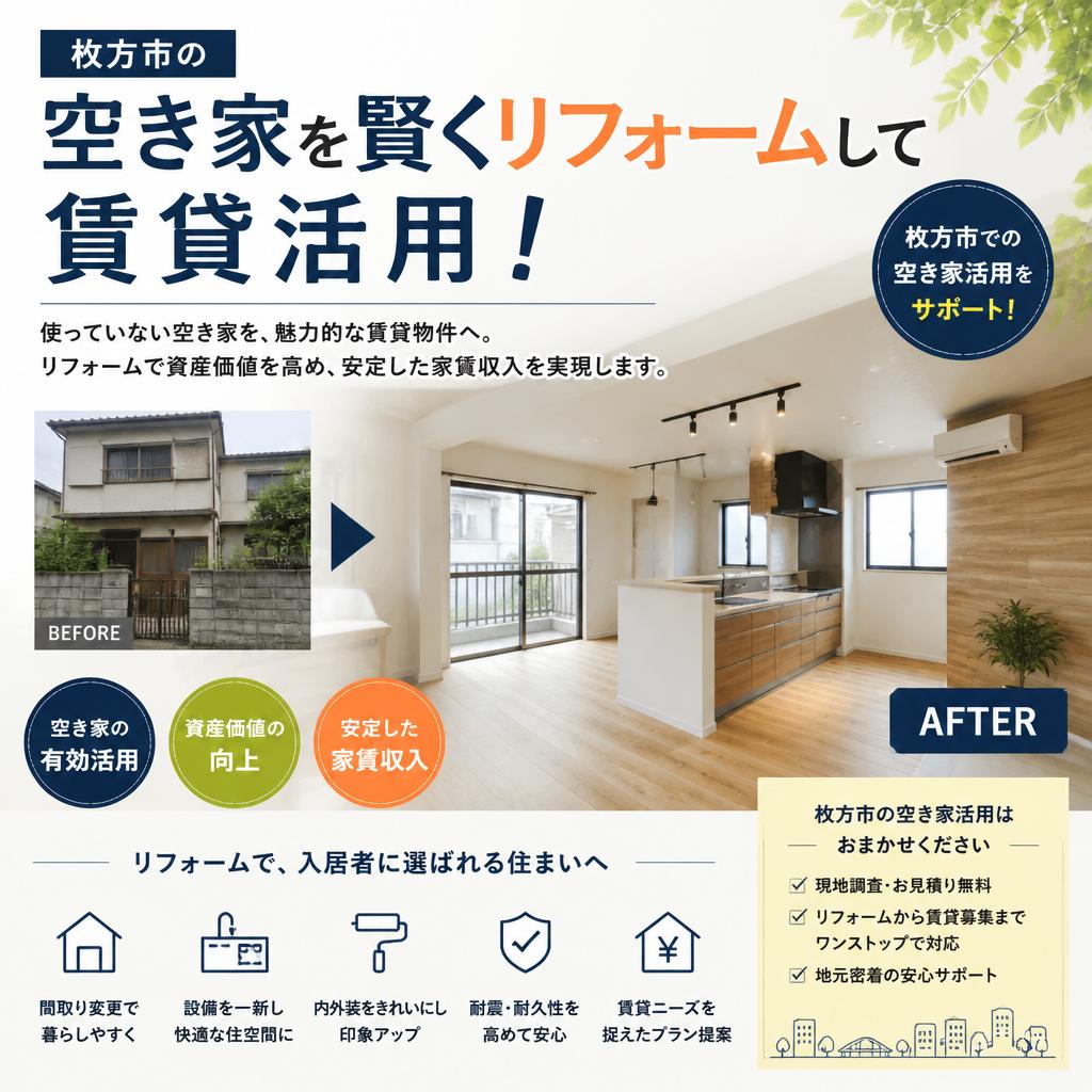 枚方市の空き家を賢くリフォームして賃貸活用！